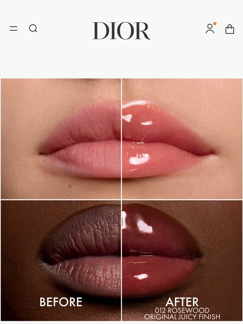 Set of 2: Dior Lip Glow Oil - 012 Rosewood